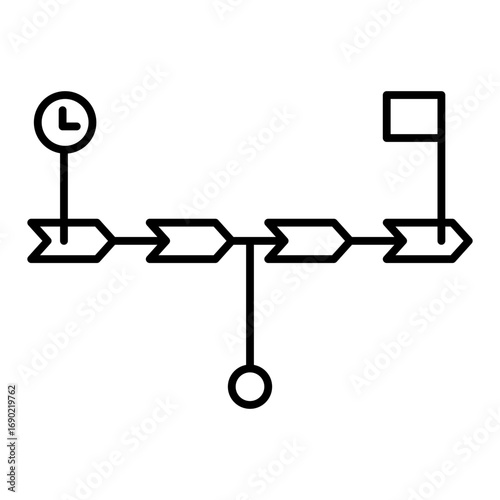 timeline line icon with editable stroke