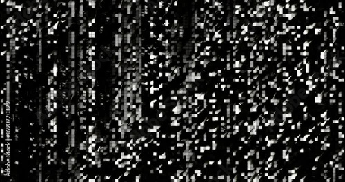 Silver sequins turn up in a random pattern. Top view of gorgeous waving background. 4K 3D rendering loop animation.