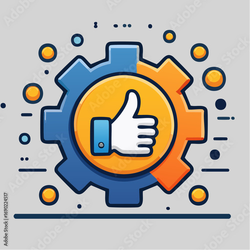 Abstract Gear With Thumbs Up Icon