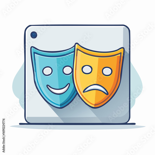 Two Masks Happy And Sad Illustration