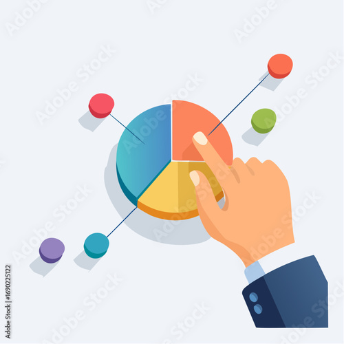 Hand Pointing To Pie Chart Section