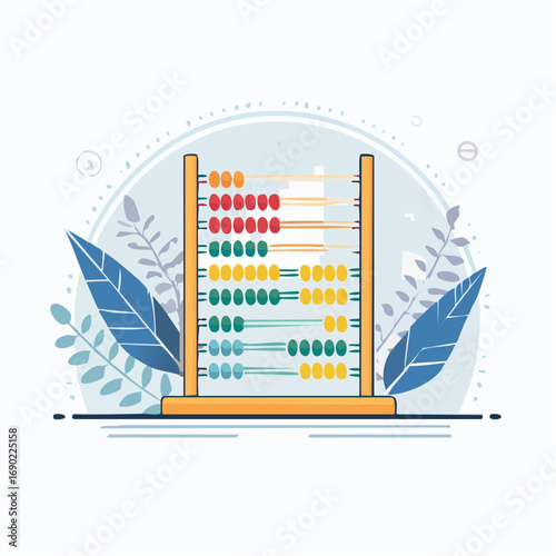 Colorful Abacus Illustration With Light Background