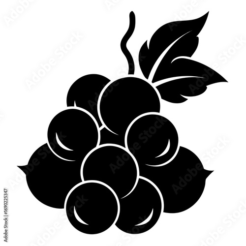 Simple Chickpea Black Silhouette Vector Illustration on White Background