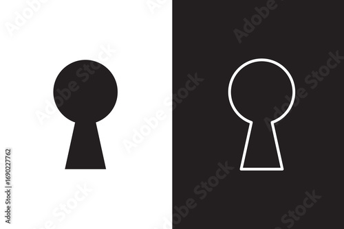 key hole icon flat illustration set logo