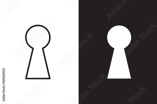 key hole icon set. Door keyhole symbol. Access Point Security sign