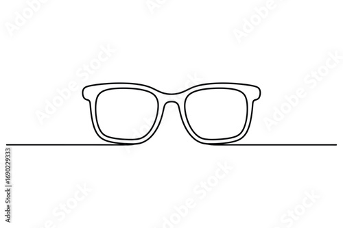 Continuous one line drawing of eyeglasses minimal vector illustration for optical eyewear and fashion concept
