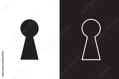 key hole icon set. Door keyhole symbol. Access Point Security sign
