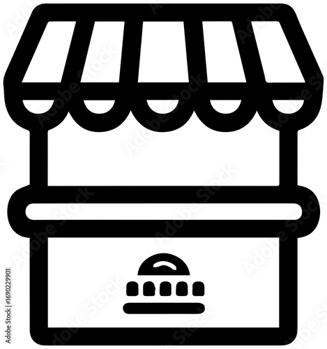 Modern market stall icon for business and retail concepts