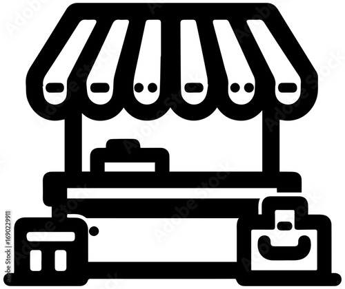 Modern marketplace stall icon representing commerce and retail business opportunities
