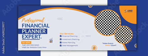 Professional financial planner expert social media cover design template