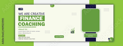 Creative finance coaching cover template for social media and marketing