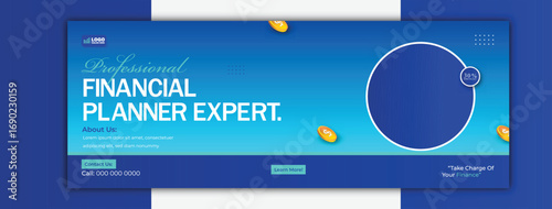 Professional financial planner expert social media cover design template
