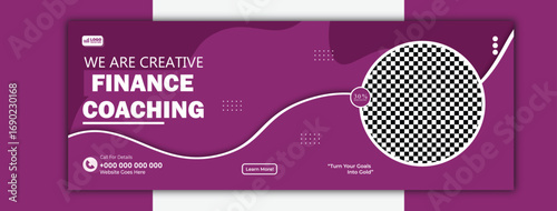 Creative finance coaching cover template for social media and marketing