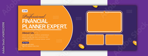 Professional financial planner expert social media cover design template