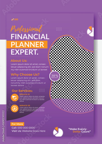 Financial planner expert flyer template for business and marketing promotion
