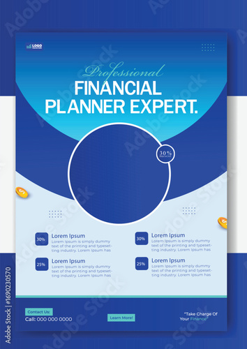 Financial planner expert flyer template for business and marketing promotion