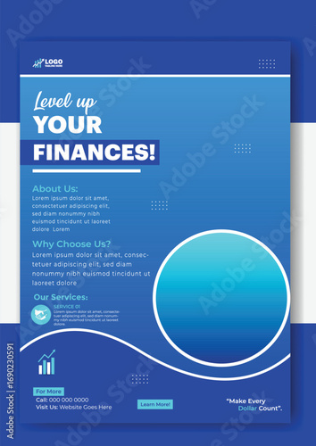 Level up your finance flyer template for business promotion and marketing