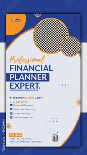 Professional financial planner expert social media story design template