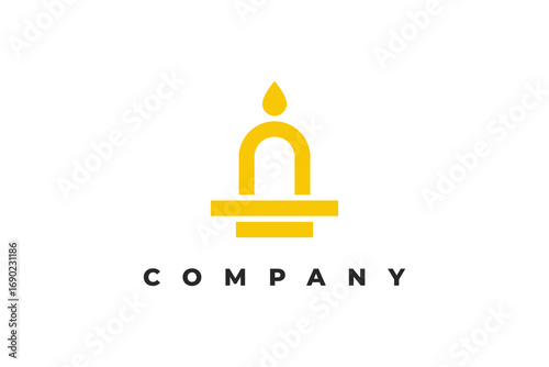 modern candle letter a logo design