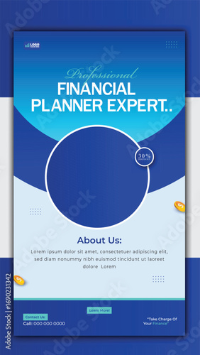 Professional financial planner expert social media story design template