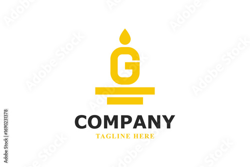 modern candle letter g logo design