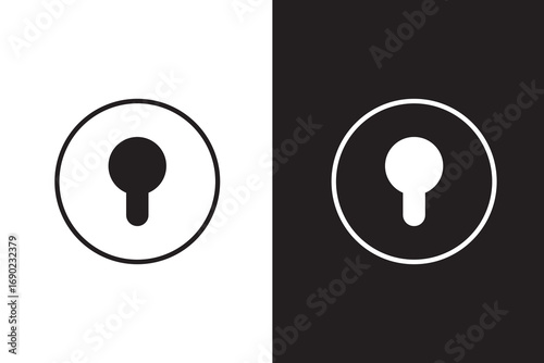 key hole icon flat illustration set logo