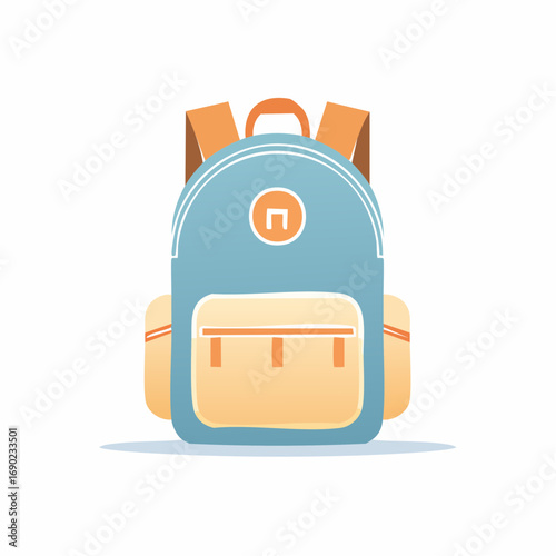 Vibrant blue and orange backpack ready for adventure, school, or travel escapades