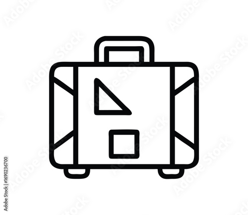 Modern minimalist suitcase icon for travel and business applications