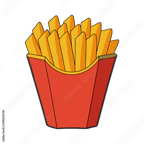 Flat a french fries vector illustration design