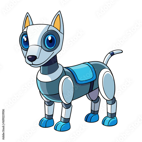 Flat a robot dog vector illustration design