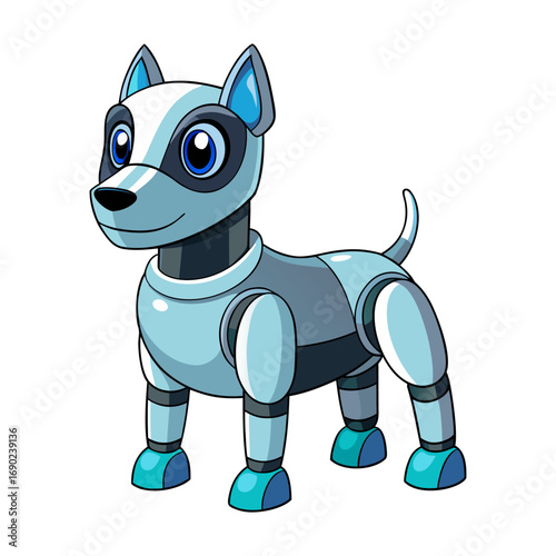 Flat a robot dog vector illustration design