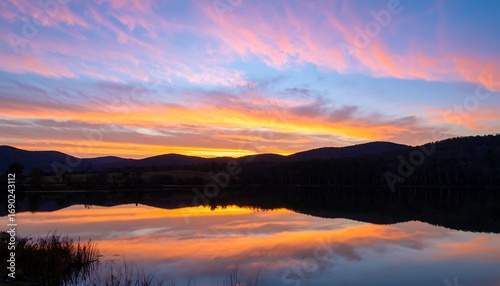 Wallpaper Mural Sunset Reflection on Calm Lake (3) Torontodigital.ca