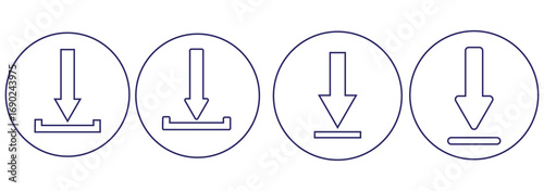 set of Download black icons. downloads. download vector icons. download collection.