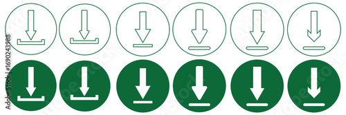 set of Download black icons. downloads. download vector icons. download collection.