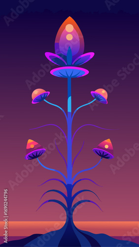 Illustration of a fantasy glowing plant