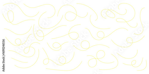Hand drawn dotted lines path on white background. Curved dotted line, Path travel dotted line trip dashed trace destination. Vector illustration