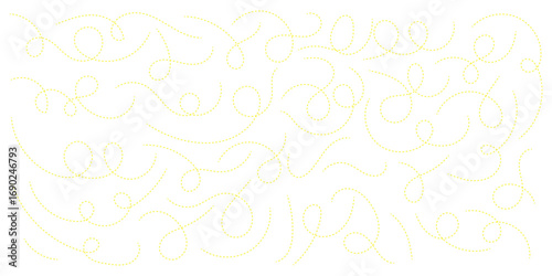 hand-drawn dotted line element set. curved and twisted dashed paths