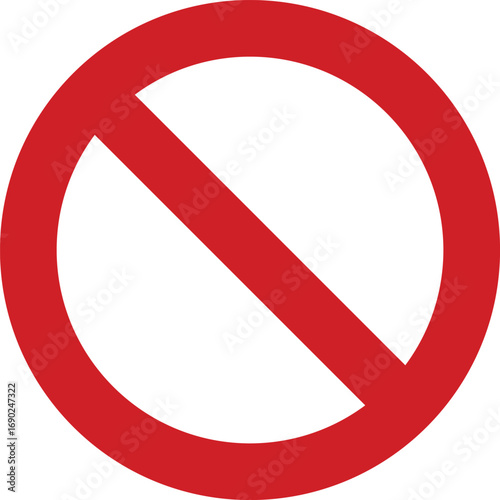 Prohibition symbol vector design with white background
