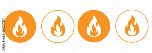 set of fire icons collection vector illustration