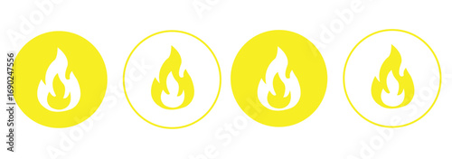 set of fire icons collection vector illustration