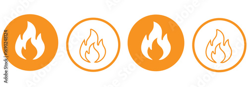 set of fire icons collection vector illustration