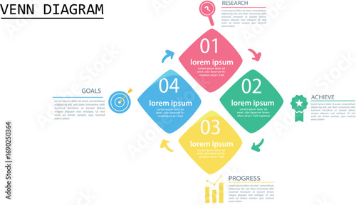 Vector infographic template with 4 steps stock illustration Infographic