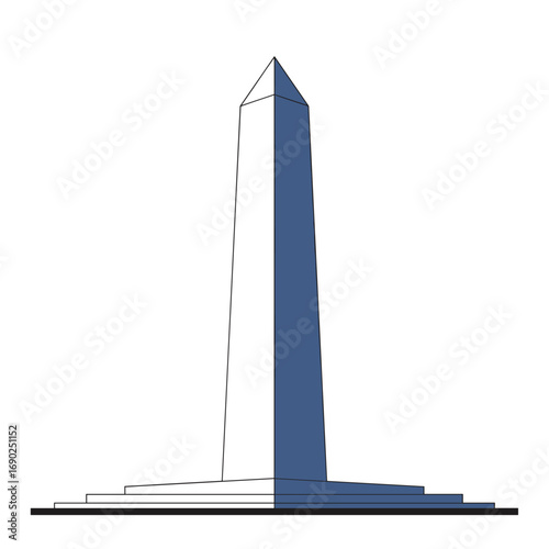 Iconic monument silhouette evokes national pride and historical significance for patriotic projects