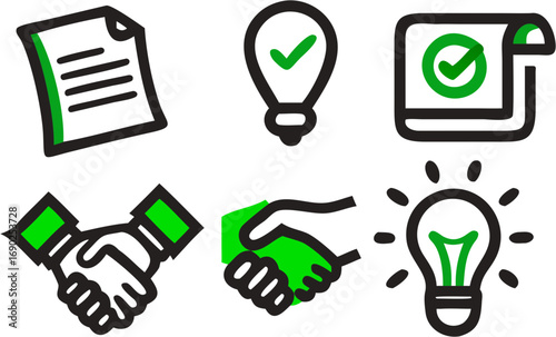 Agreement document approval idea handshake partnership successful collaboration business deal concept innovation
