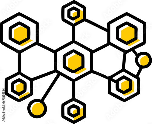 Abstract network connection molecular structure linkage interconnected system innovation digital data science technology linked