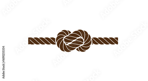 Canvastavla Thick Brown Rope Tied in a Secure Knot.