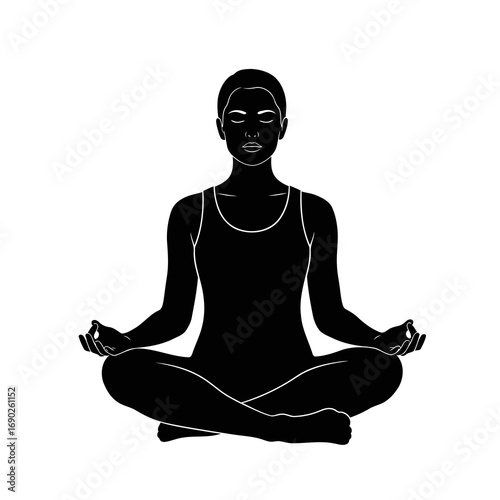 woman meditating in yoga pose
