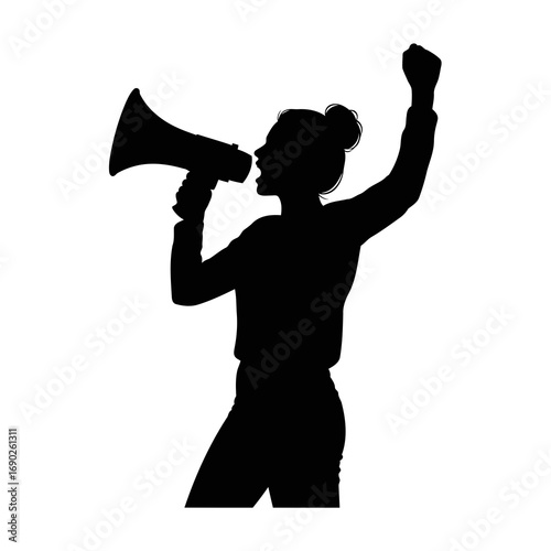 woman with megaphone