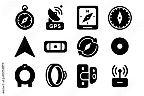 Set indicator navigation sensor level vector dial display casing direction compass icon