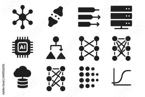 Neuron storage hidden icon ai vector grid data server activation rack layer